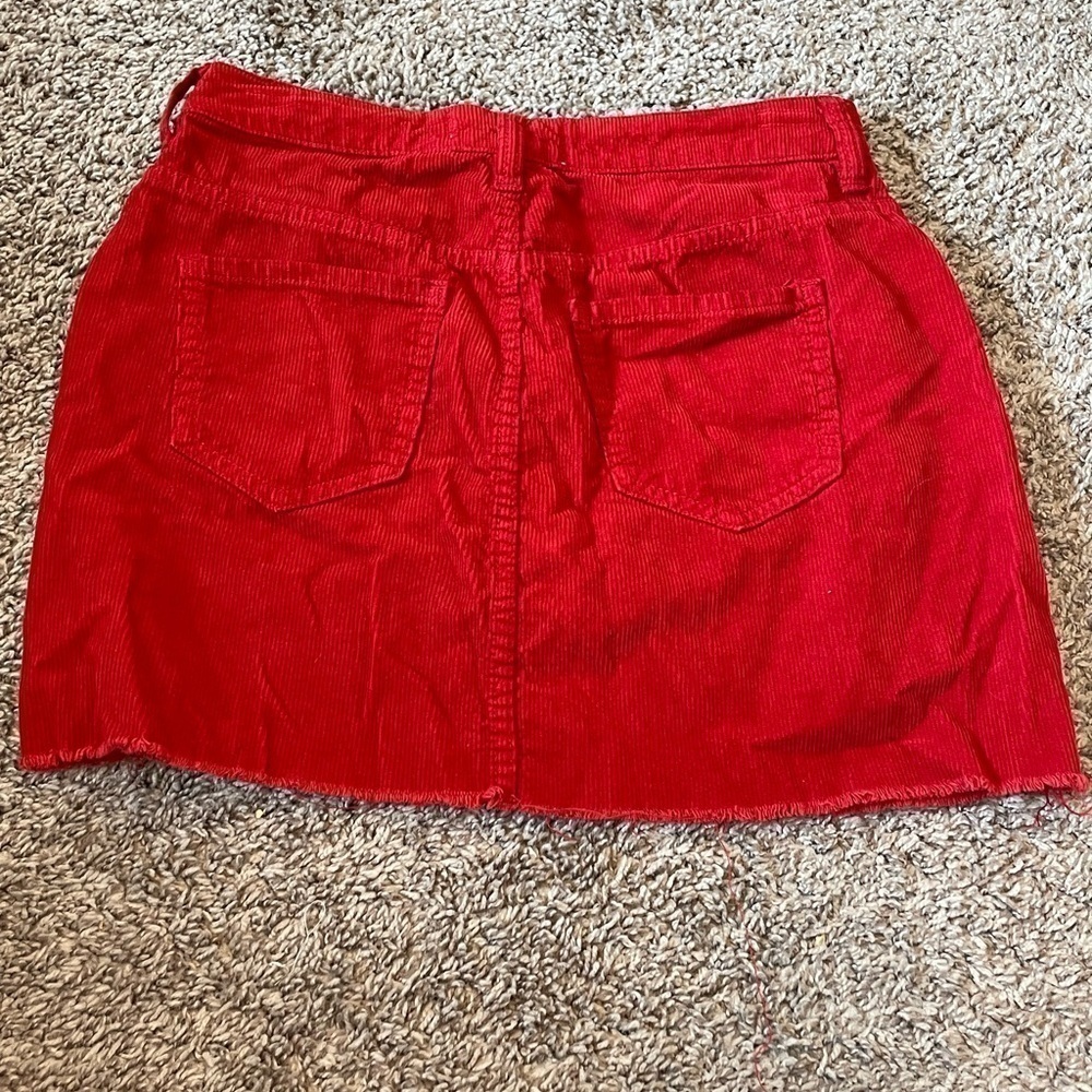 PacSun Red Corduroy Skirt - Picture 3 of 8